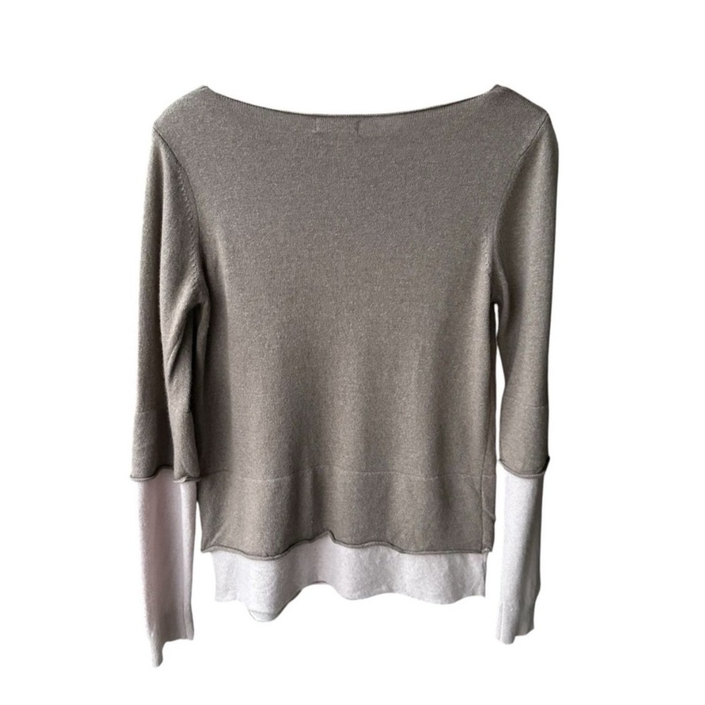 Benedetta B Sweater Top Knitwear Italy Layered Look Merino Wool Cashmere Blend M - Picture 2 of 5